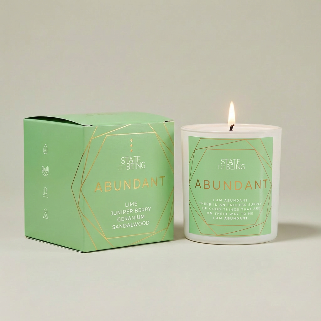 Abundant - Sandalwood & Lime Affirmation Candle