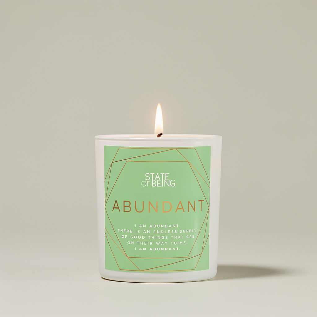 Abundant - Sandalwood & Lime Affirmation Candle